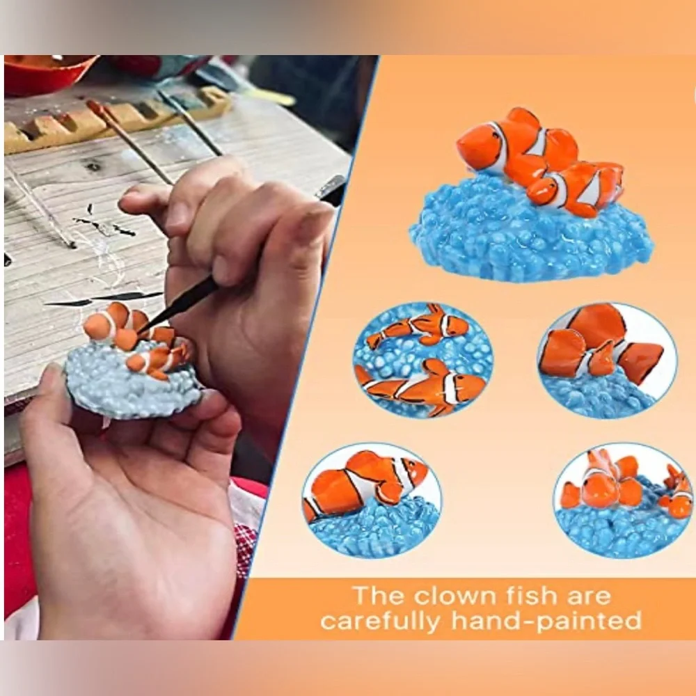 Large 3D Ceramic Coffee Cup with Hand Painted Clownfish Inside